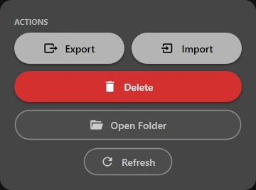 Manage Backups: Actions
