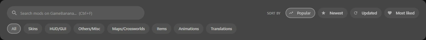 Mod Store: Search & filters