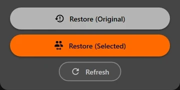 Restore Backup: Restore options