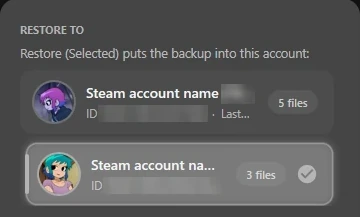 Restore Backup: Restore to